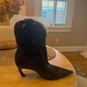 SCHUTZ Maryann curve west leather bootie black